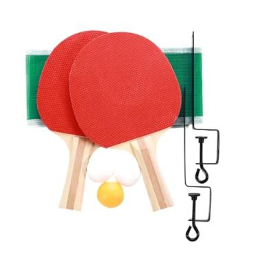 Imagem de Kit Ping Pong Tênis De Mesa 2 Raquetes 3 Bolas Suporte De Rede Completo