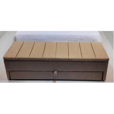 Imagem de Puf Baú (Sapateiro) Com Gaveta Queen 160x50x45cm Cor Bege - Modelo Liv