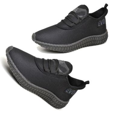 Imagem de Tênis Esporte Casual Sola 3D Confortavel  Black - Evoltenn, Black, 39