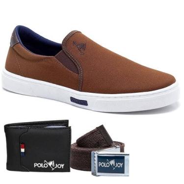 Imagem de Sapatênis Iate Kit Carteira com Cinto Masculino Dia a Dia - Polo Joy, 