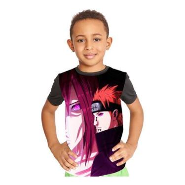 Imagem de Camiseta Infantil Naruto Pain Full Print Ref:73 - smoke, Preto, 10