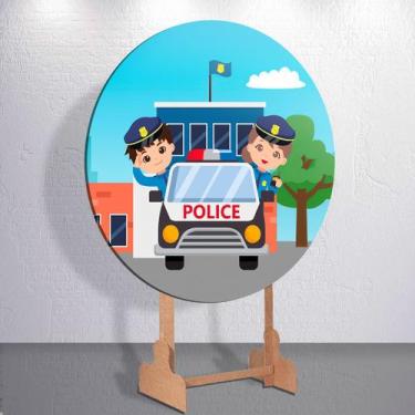 Imagem de Painel Redondo Capas Festa Infantil Policia Policial Grande ou Mini Es