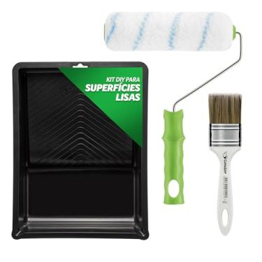 Imagem de CONDOR Kit Essencial Para Pintura Zero Gota - Conjunto Faça Você Mesmo com Pincel, Rolo de Lã Sintética e Bandeja para Tinta - Ideal para Pintar Parede, Móveis e Mais