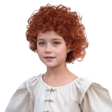 Imagem de DUDUWIG Crianças Peruca Laranja Escuro Curto Laranja Ondulado Peruca Cacheada Para Crianças Meninas Laranja Festa Cosplay Peruca Peruca Resistente Ao Calor Peruca Sintética Com Peruca Touca