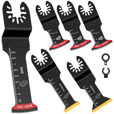 Imagem de FQ Conjunto de lâminas de serra oscilantes com 4/6 peças, multiuso, lâminas multiferramentas oscilantes de carboneto extralongas para dentes japoneses, lâminas de serra de corte preciso para cortar