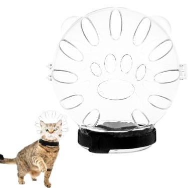 Imagem de Focinheira de gato trompete respirável capacete de bolha transparente ajustável respirável para banho focinheira para acabamento de unhas e banho (tamanho grande)