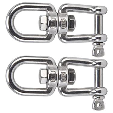 Imagem de Generic Gancho de Manilha Removível, Diâmetro de Seção de 8 Mm Anel Giratório de Corrente de Rotação de 360 ​​° Aço Inoxidável 304 Multifuncional para Cadeira de Rede para Corda de Rede