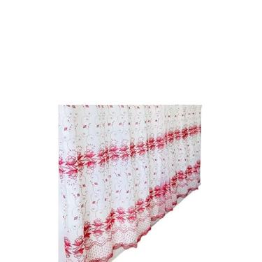 Imagem de Cortina voal Bordada para sala ou Quarto 4,00 LARGURA 2,60 altura(Vermelha 5)