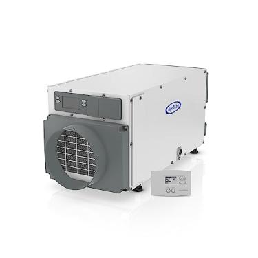 Imagem de AprilAire Desumidificador E070 Pro de 70 litros + AprilAire modelo 76 conjunto de controle de desumidificador digital de montagem na parede para porão ou espaço de rastreamento de até 2.800 pés
