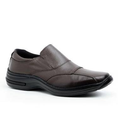 Imagem de Sapato Masculino Social Firenze em Couro Legítimo Conforto Calce Fácil (Café, BR, Adulto, Numérico, 46)