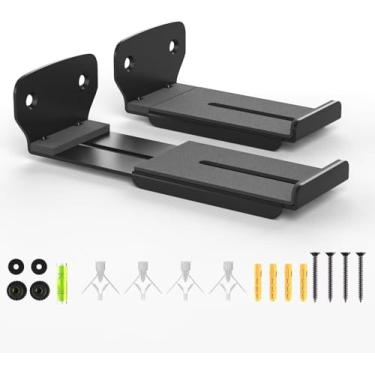 Imagem de LQKUMJG Suporte de parede para Samsung, Sony, LG, Vizio, Bose, JBL e mais, profundidade ajustável de 8,9 a 16 cm, comporta até 13,6 kg