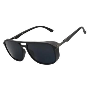 Imagem de Óculos de Sol Quadrado Soldador Premium Estilho Alok Steampunk Retrô Clássico Vintage Moderno UV400 Masculino Feminino Unisex - Modelo Leblon 2.0 - Cacife Brand (Preto)