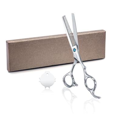 Imagem de Tesoura de corte de cabelo, tesoura profissional para cabelo direito, feita de aço inoxidável japonês