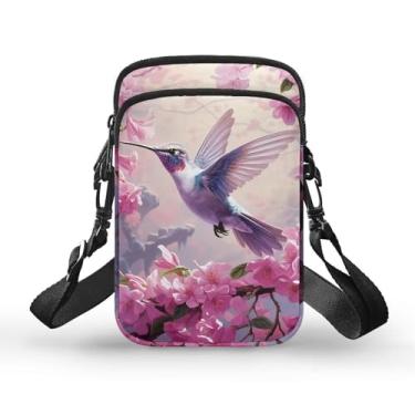 Imagem de Flashideas Bolsas transversais femininas para celular, bolsa de ombro, organizador de armazenamento para bolsa, bolsa de peito para viagens, Beija-flor floral 2, One Size