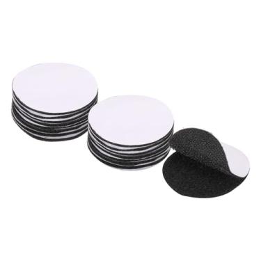 Imagem de Generic 16 conjuntos de tiras de gancho e laço com adesivo de 5 cm fita dupla face redonda gancho e laço de nylon autoadesivo para carro de escritório em casa, preto