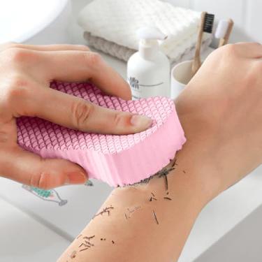 Imagem de Esponja esfoliante de algodão de banho com esponja de banho 3D super macia padrão de escama de peixe