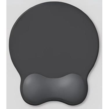 Imagem de Mouse pad ergonômico com suporte de pulso de gel, silicone antiderrapante, para computador, laptop, trabalho, jogos, casa, escritório, preto