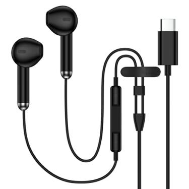 Imagem de Fones de ouvido USB C para iPhone 17 Pro Max 17 Air 16e 16 15, fones de ouvido tipo C com microfone e controle remoto HiFi estéreo com cancelamento de ruído USB C para Samsung Galaxy S25 S24 Ultra S25
