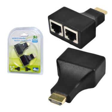 Imagem de Extensor Hdmi 3d 30 Metros Via Cabo De Rede Utp Rj45 Cat5e/6