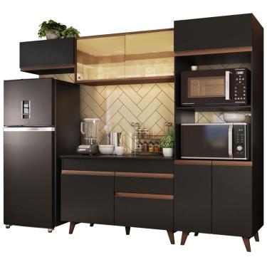 Imagem de Cozinha Completa Reims Armário Balcão Preto Madesa