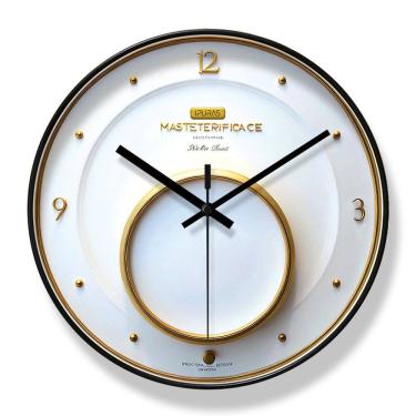 Imagem de Relógio de parede moderno de 30 cm de quartzo silencioso elegante branco/dourado