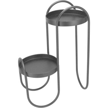 Imagem de Suporte Para Vasos 2 Niveis Home&co Metal 61x25x40cm Preto