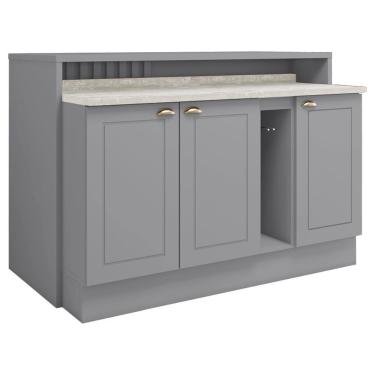 Imagem de Bancada E Balcao Gourmet 146 Cm Ce818 Americana Cinza Calcare Henn Cinza Calcare