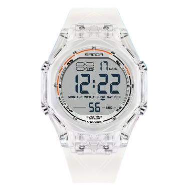 Imagem de Relógio Masculino De Design De Moda Marca Sanda Digital Branco