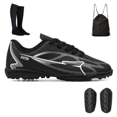 Imagem de Kit com Chuteira Infantil Meninos Sintética Society + Mochila Bag + Me