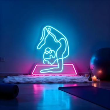 Imagem de Neonawall Neon Sign for Wall Decor Light Up Letters Business Led Sign Birthday Party Gifts Led Decorative Night Signs Room Decorations Party Signs for Yoga Studio Fitness Center Opening (Yoga)