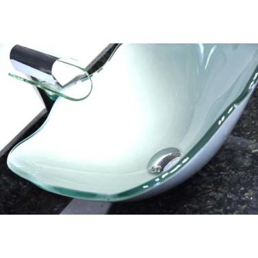 Imagem de Cuba de Vidro Quadrada Ondulada 42cm Bari - EKASA, Prata