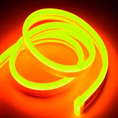 Imagem de LED Neon Fita Flexível 5m, Mangueira, À Prova D’Água, Com ou Sem Fonte de Alimentação(Laranja,Sem fonte(Emendável)
