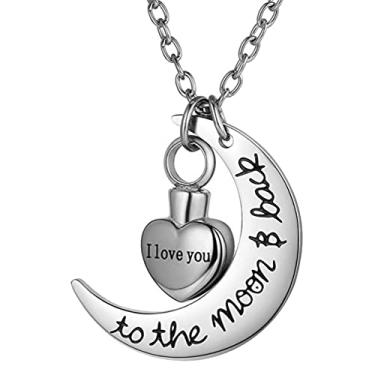 Imagem de Colar de urna Always In My Heart para cinzas, joia de cremação, lembrança, à prova d'água, pingente memorial para mãe, pai, avó, cinza, Pedra, Sem Pedra Preciosa