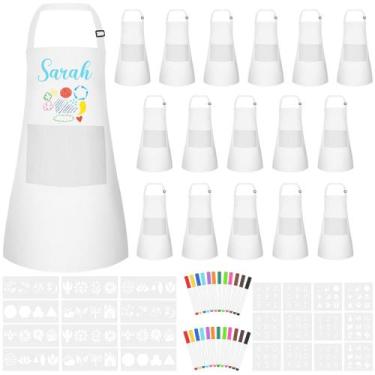 Imagem de Avental infantil Morcheiong, pacote com 24, caneta colorida e modelo d