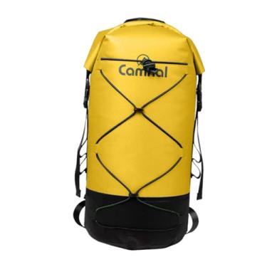 Imagem de Vaveren Mochila seca de 40L para mergulho, mochila seca para rafting, separação de molhados e secos, bolsa para caminhada, acampamento, vela, natação, Amarelo