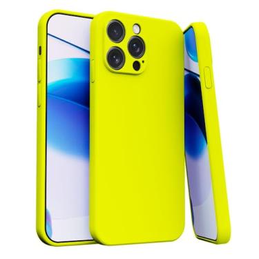 Imagem de Capa Case Capinha Para iPhone 15 PRO Silicone Aveludada Com Forro aveludado Premium (AMARELO CLARO)