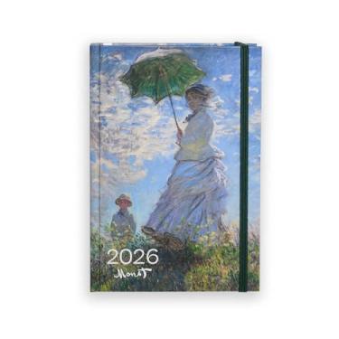 Imagem de AGENDA 2026 CLAUDE MONET SEMANAL MESA MULHER COM SOMBRINHA TECA PAPELARIA