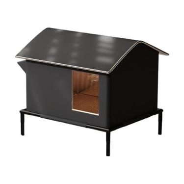 Imagem de MFMEXUL Casinha para Gatos de Exterior, Acessórios para Animais de Estimação, Quente, Isolada E Elevada, Abrigo de Inverno para Gatos de Rua, Jardim.