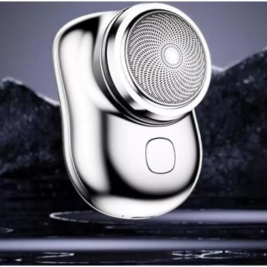 Imagem de Mini Barbeador EléTrico PortáTil À Prova D'áGua De Dupla Finalidade Tipo C De Carga Aparador De Barba De Bolso - Prateado