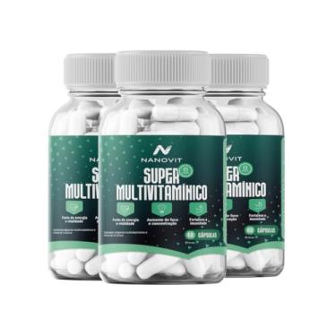 Imagem de Kit 3 Nanovit, Suplemento Super Multivitamínico A Z Homem