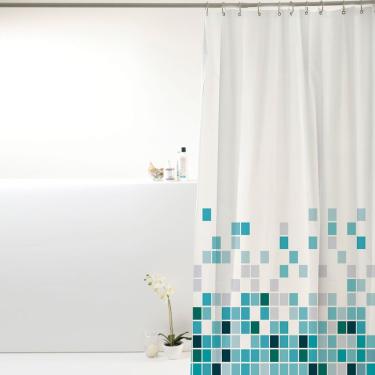 Imagem de Coina Box Pvc Quadriculado Verde 198x180cm - Uzoo Cortina Box Pvc 1.98x1.80m Quadriculado Verde 818909