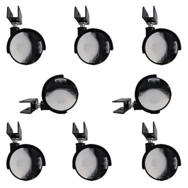 Imagem de Kit 8 Rodízios Para Móveis Com Chapa U Sem Trava