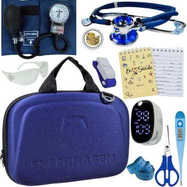 Imagem de Kit Enfermagem Pamed Premium Aparelho Esteto Medidor Glicose - Love Sa