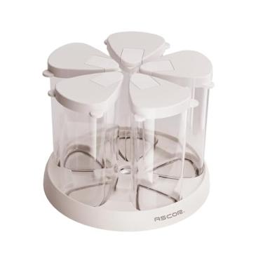 Imagem de Generic Dispensador de Alimentos para Grãos com Jarra Giratória Selada e Hermética, Ideal para Arroz, açúcar, Farinha, Salgadinhos e Ração para Animais de, Base Branca