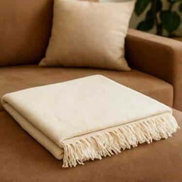 Imagem de Manta de Sofa, Manta para Sofa Grande, 4,00 X 1,8m Decorativa e Capa Protetora Algodão Artesanal Resistente e Duradouro Adequado para uso doméstico(Cru King)