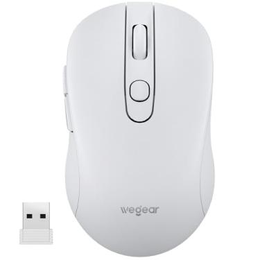 Imagem de Mouse sem fio USB para laptop, PC, Mac, mouse sem fio de 2,4 GHz com 6 botões, 5 níveis ajustáveis de 4000 DPI, mouse de computador óptico portátil ergonômico, vida útil da bateria de 24 meses