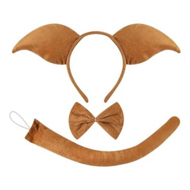 Imagem de simhoa Fantasia de Porco - Decoração para Festa à Fantasia, Carnaval e Baile de Máscaras, Marrom, Conjunto de 3 Peças