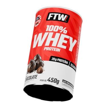 Imagem de FTW 100% Whey Protein com Proteína Concentrada WPC, 24g de Proteína por Porção, Alto Valor Biológico, Suplemento Pós-Treino Sem Glúten - Pote 450g (Chocolate)
