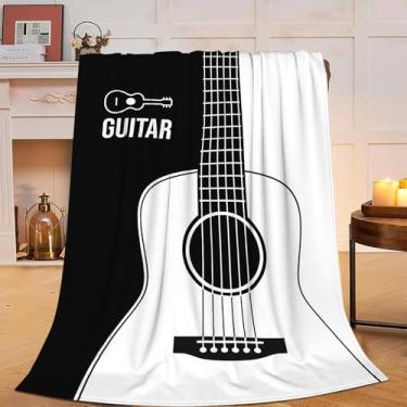 Imagem de Cobertor de guitarra super macio, quente, fofo, flanela, instrumento musical, cobertor aconchegante e felpudo, cobertores de cama presentes para mulheres, crianças, meninos, meninas, adultos, 127 x