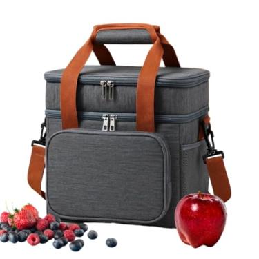 Imagem de Bolsa Térmica De Duas Camadas De Grande Capacidade Adequada Para Piquenique Na Praia 13Litros (Cinza)